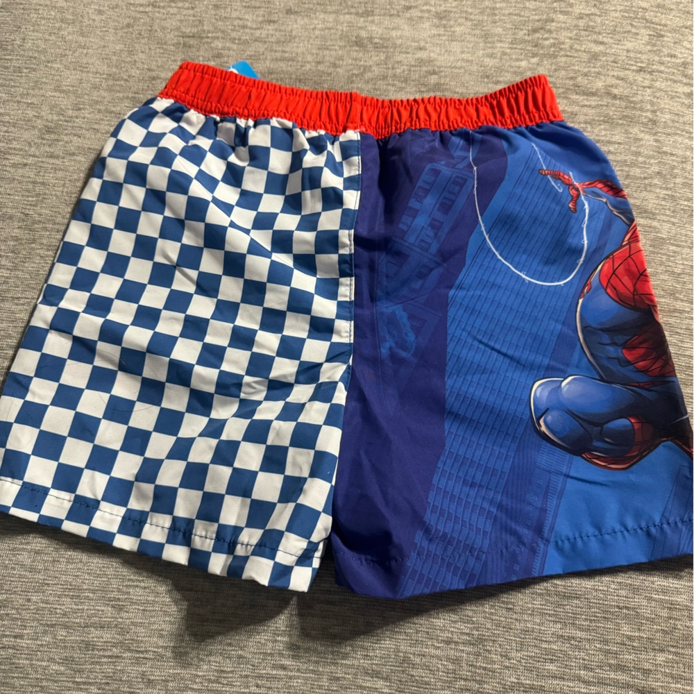 Marvel Spider-Man Blue and Red Kids Swim Trunks - Picture 2 of 3